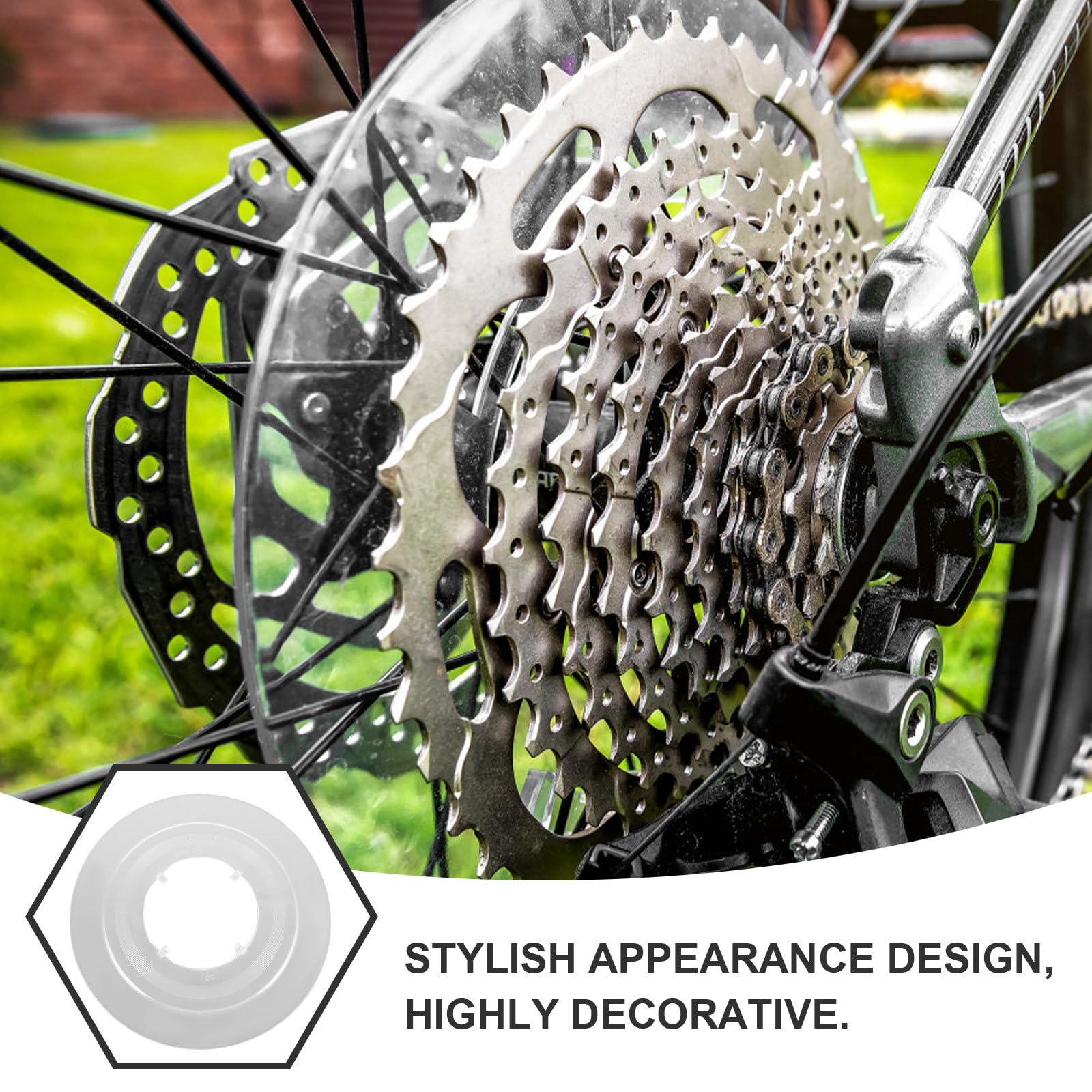 4 Stück Transparentes Schwungrad Schutzset aus Kunststoff Speichenschutz für Mountainbike mit 4 klauen Hinterrad Einfacher Sitz Fahrradzubehör