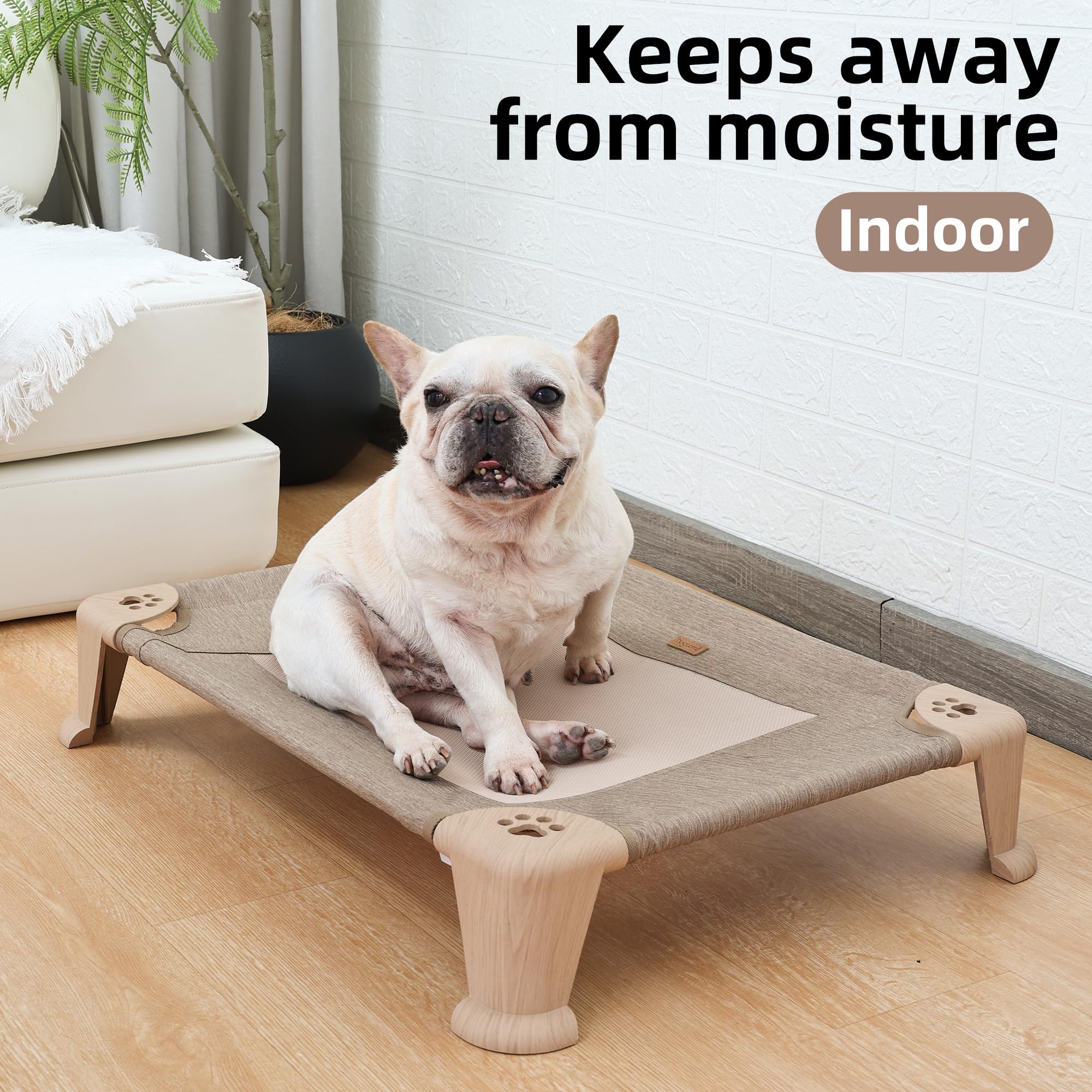 Cama elevada plegable para perros, cuna elevada para mascotas con malla transpirable, pies antideslizantes, resistente a la humedad, cama lavable para mascotas para perros medianos y grandes