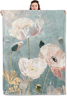 Elegant Pastel Floral Blanket Lightweight Blankets Gifts for Women Flann...