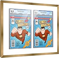 Vista 51 de Poster Palooza Marco de cómic con paspartú para 2 cómics CGC, CBCS o PGX Graded Comics – Marco de cómic negro para cómics de 8.125 x 13 pulgadas