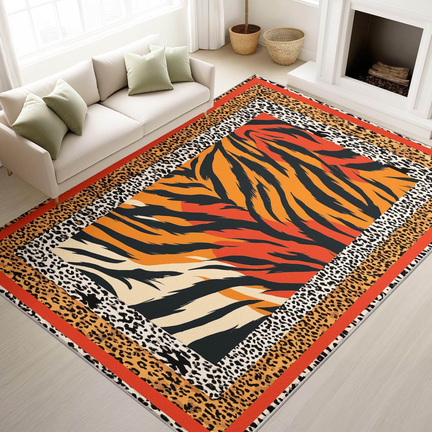 Tapis lavable machine marron pour éliminer les taches de cuisine et entrée