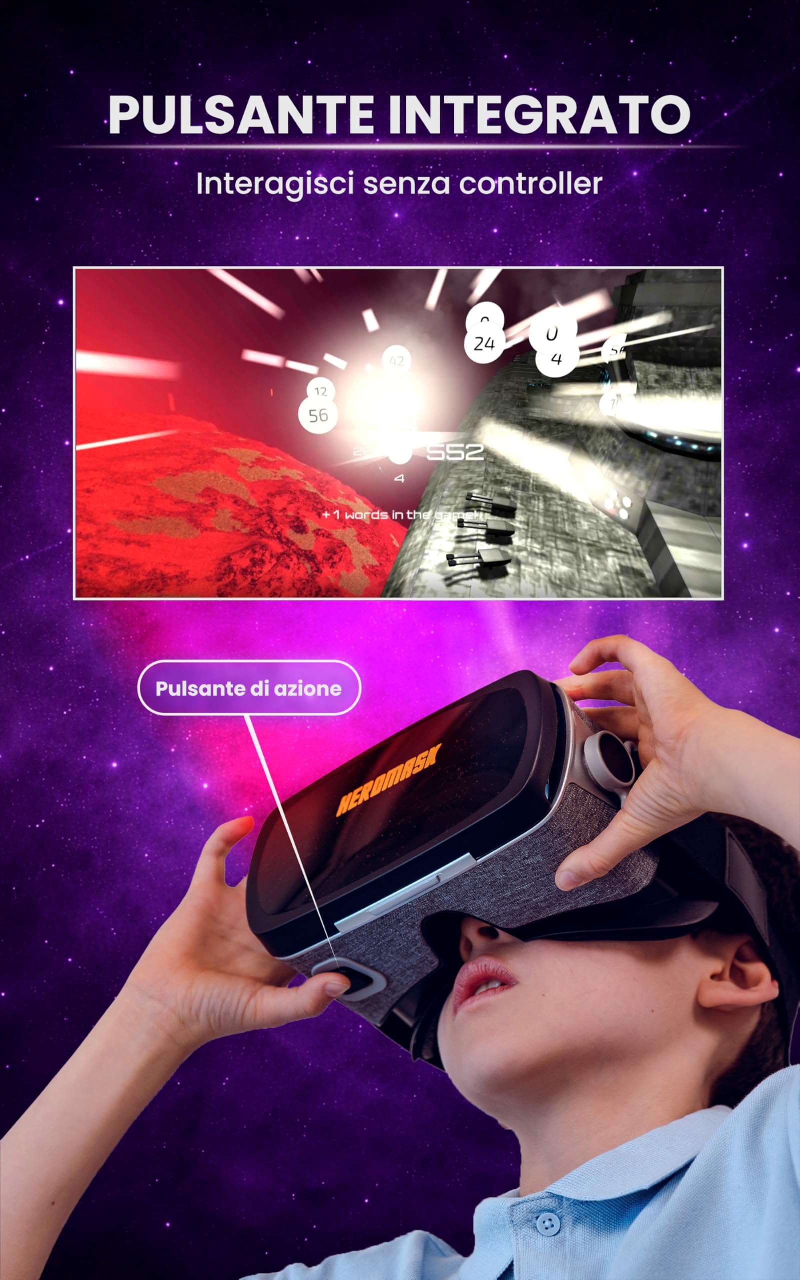 Heromask Essentials Visore Realtà Virtuale per Smartphone · VR 3D e 360° | Film 3D, video 360° e giochi VR con il tuo smartphone. Lenti HD regolabili. Idea regalo per adulti e famiglia