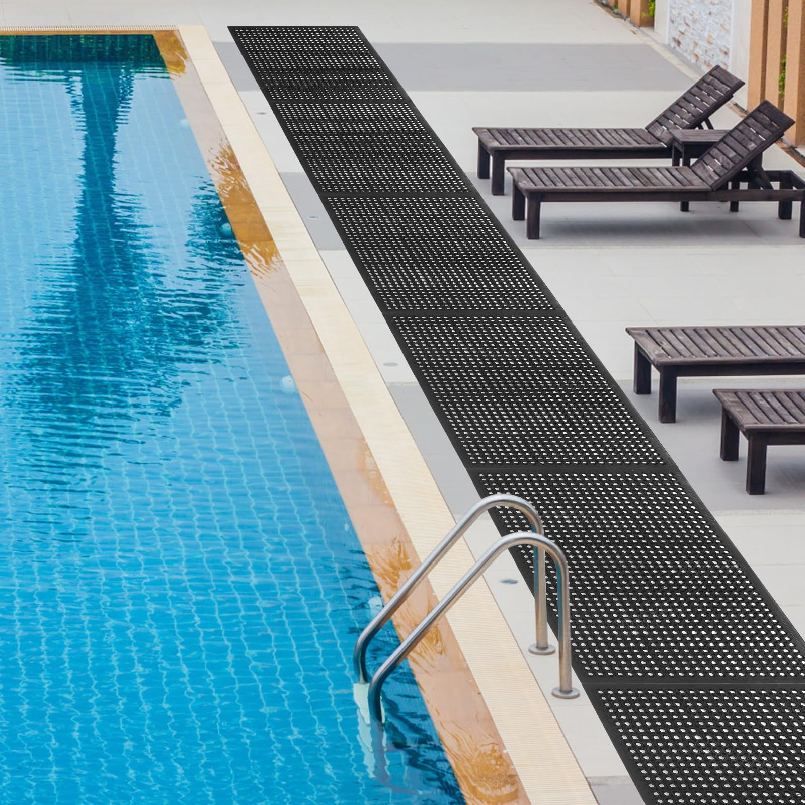 MYOYAY Alfombrilla de Goma con Anillos de Goma 90 x 150 cm, Alfombrilla de Panal Grande de Goma para el Exterior, Felpudo Perforado, Alfombra Antideslizante para atrapar la Suciedad
