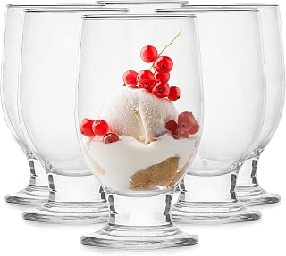 Glasmark KROSNO 1992 Dessertgläser 6er Set 270 ml Aus Glas Eisbecher Gläser Eisschalen Dessertschalen Spülmaschinenfest