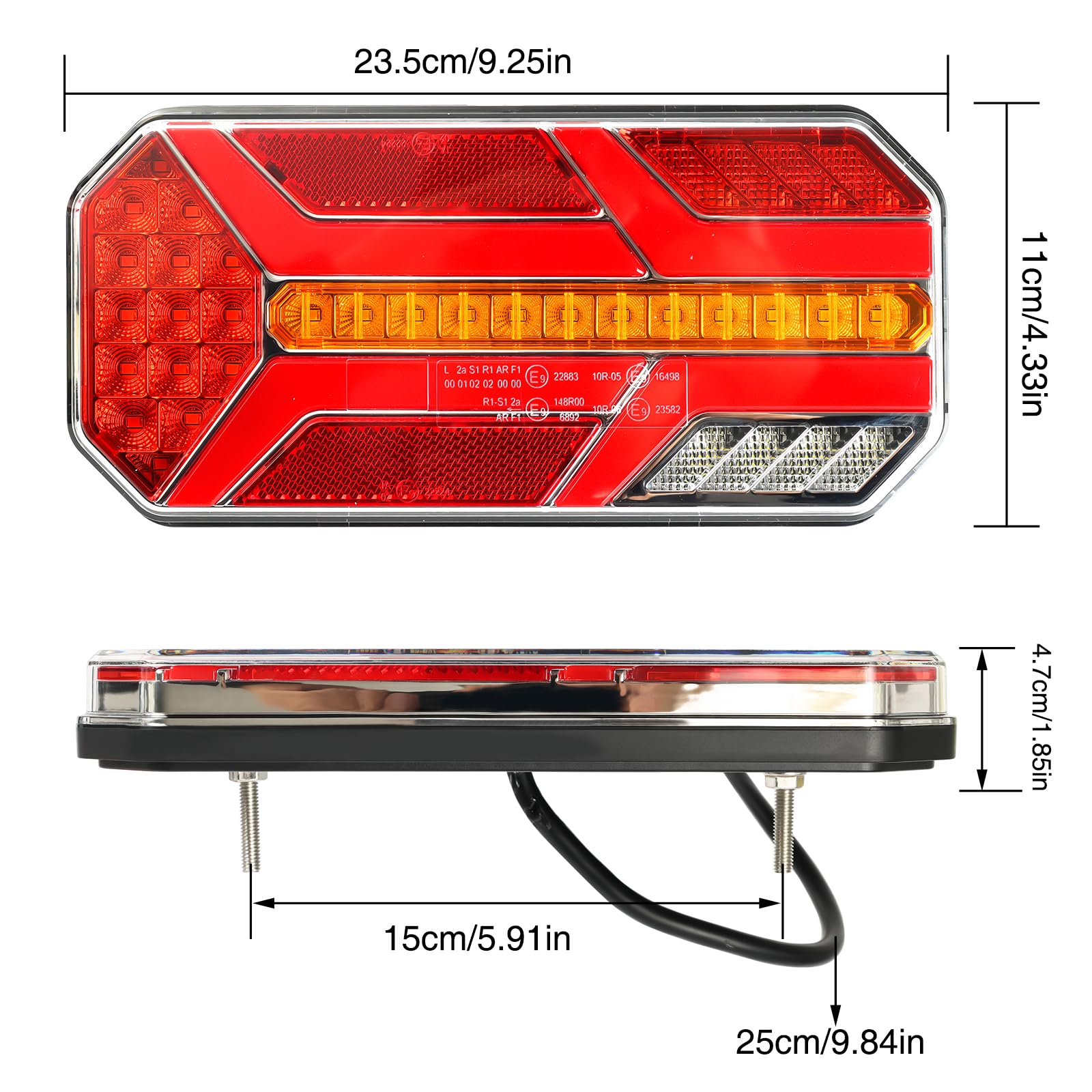 AUTOXBERT Luces LED para remolque, impermeables, luces traseras LED universales, aptas para vehículos de transporte, camiones, caravanas, remolques y luces traseras