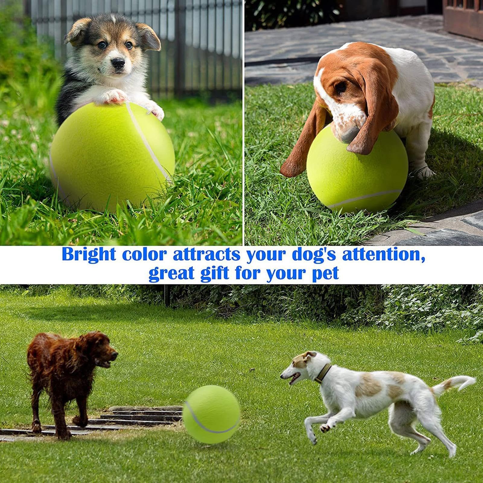 Palla per cuccioli – Palline grandi per parco giochi, palla da recupero, divertente per sport all'aria aperta, giocattolo interattivo resistente ai morsi per cani, giocattoli con rivestimento in | divertente per sport all'aria aperta, giocattolo interatti