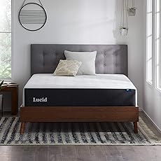 LUCID 12 Inch Memory Foam Mattress - Plush Feel - Memory Foam Infused with Bamboo Charcoal - Gel Infusions - CertiPUR-US Certified - Breathable - California KingCalifornia King Size