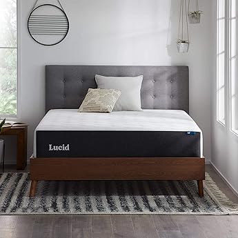 LUCID 12 Inch Memory Foam Mattress - Plush Feel - Memory Foam Infused with Bamboo Charcoal - Gel Infusions - CertiPUR-US Certified - Breathable - California KingCalifornia King Size