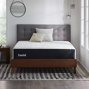 LUCID 12 Inch Memory Foam Mattress - Plush Feel - Memory Foam Infused with Bamboo Charcoal - Gel Infusions - CertiPUR-US Certified - Breathable - TwinTwin Size
