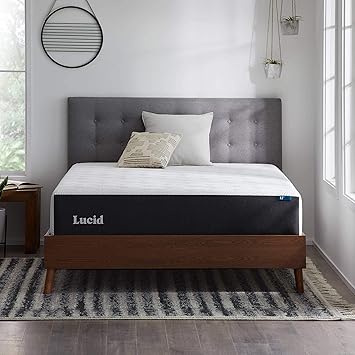 LUCID 12 Inch Memory Foam Mattress - Plush Feel - Memory Foam Infused with Bamboo Charcoal - Gel Infusions - CertiPUR-US Certified - Breathable - TwinTwin Size