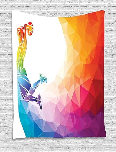 Miniatura 135 de Ambesonne Tapiz de fiesta de los años 70, caja retro en arte pop, música de baile, composición colorida impresa, para colgar en la pared para