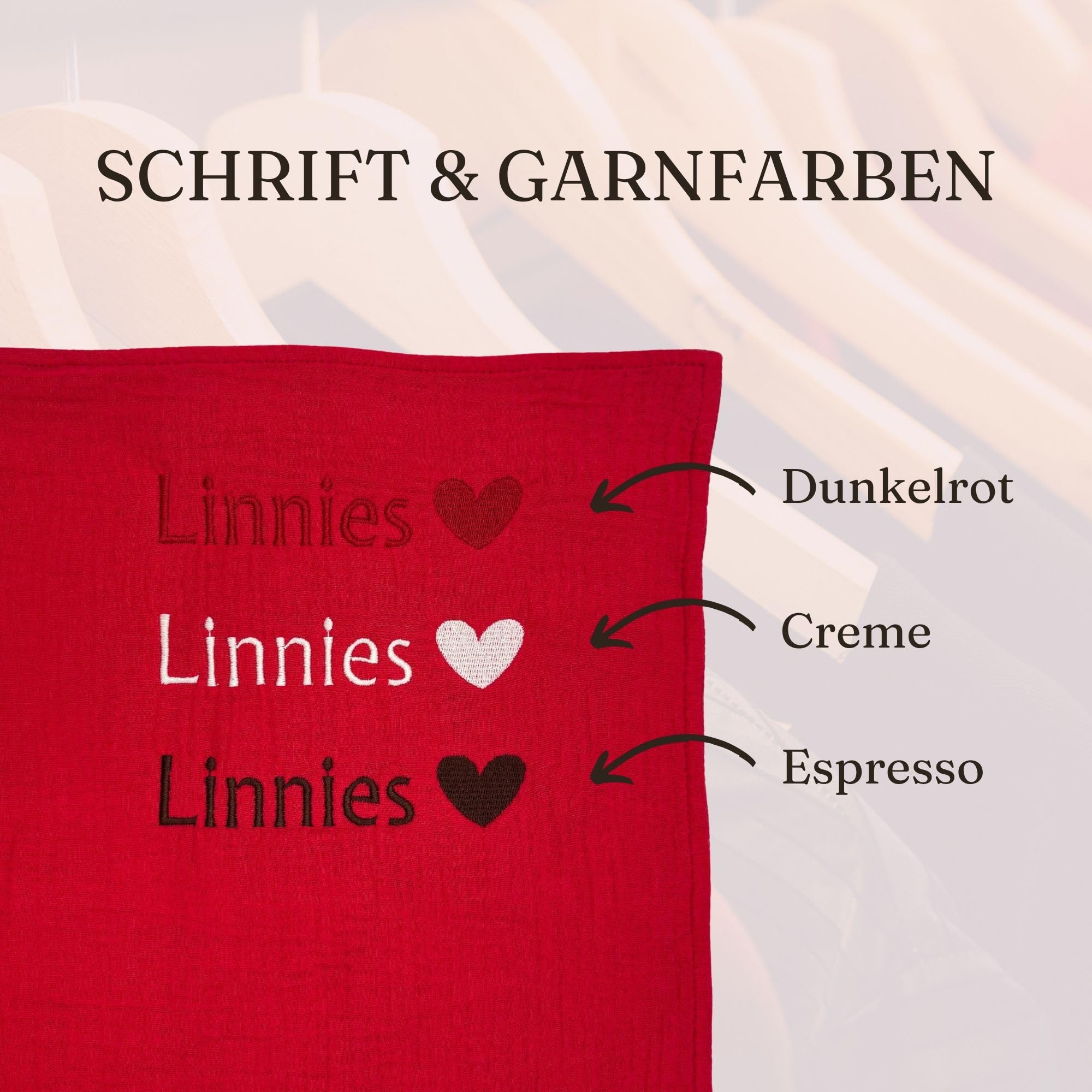 Linnie's Rotes Geburtstuch 90x90 cm, 100% Bio-Baumwolle, Doppellagig Musselin und Waffelpiqué, Babydecke für Neugeborene - Gebärmutter Effekt/Hebammen TIPP Erstausstattung