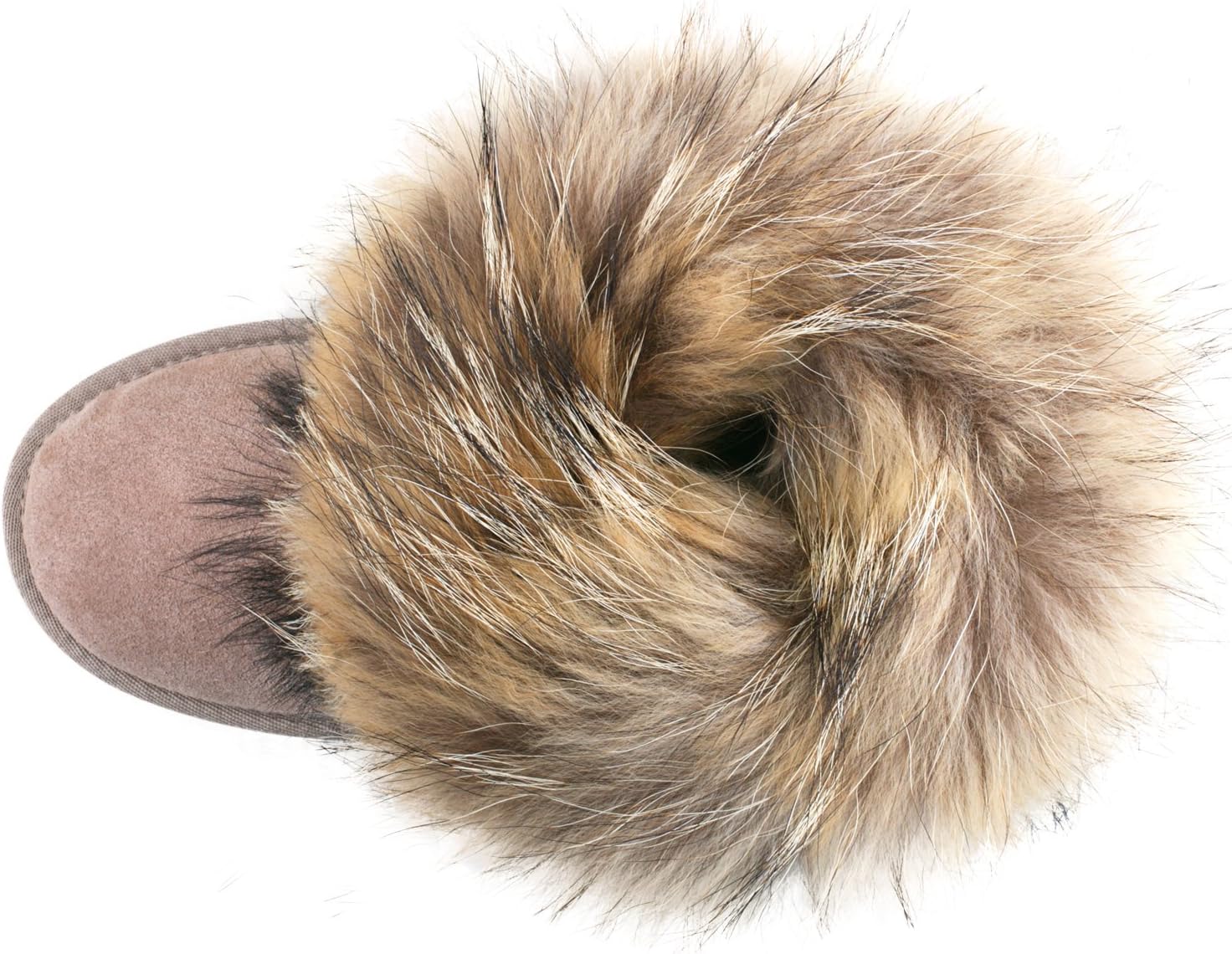 AUSLAND Genuine Suede Waterproof Boots for Women Furry Fur Winter Ankle Short Boots Warm Fluffy Snow Boot 99251 - Image 6