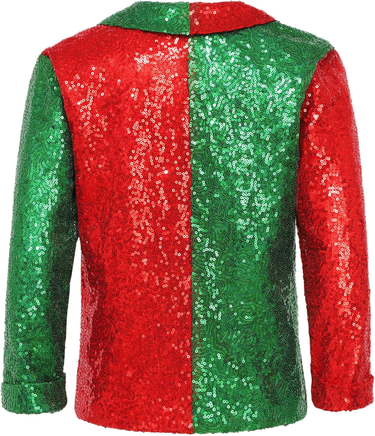 Yhong Boys Girls Sequins Lapel Jacket Tuxedo Blazer Stage Performance Coat Christmas Holiday Party Fancy Dress