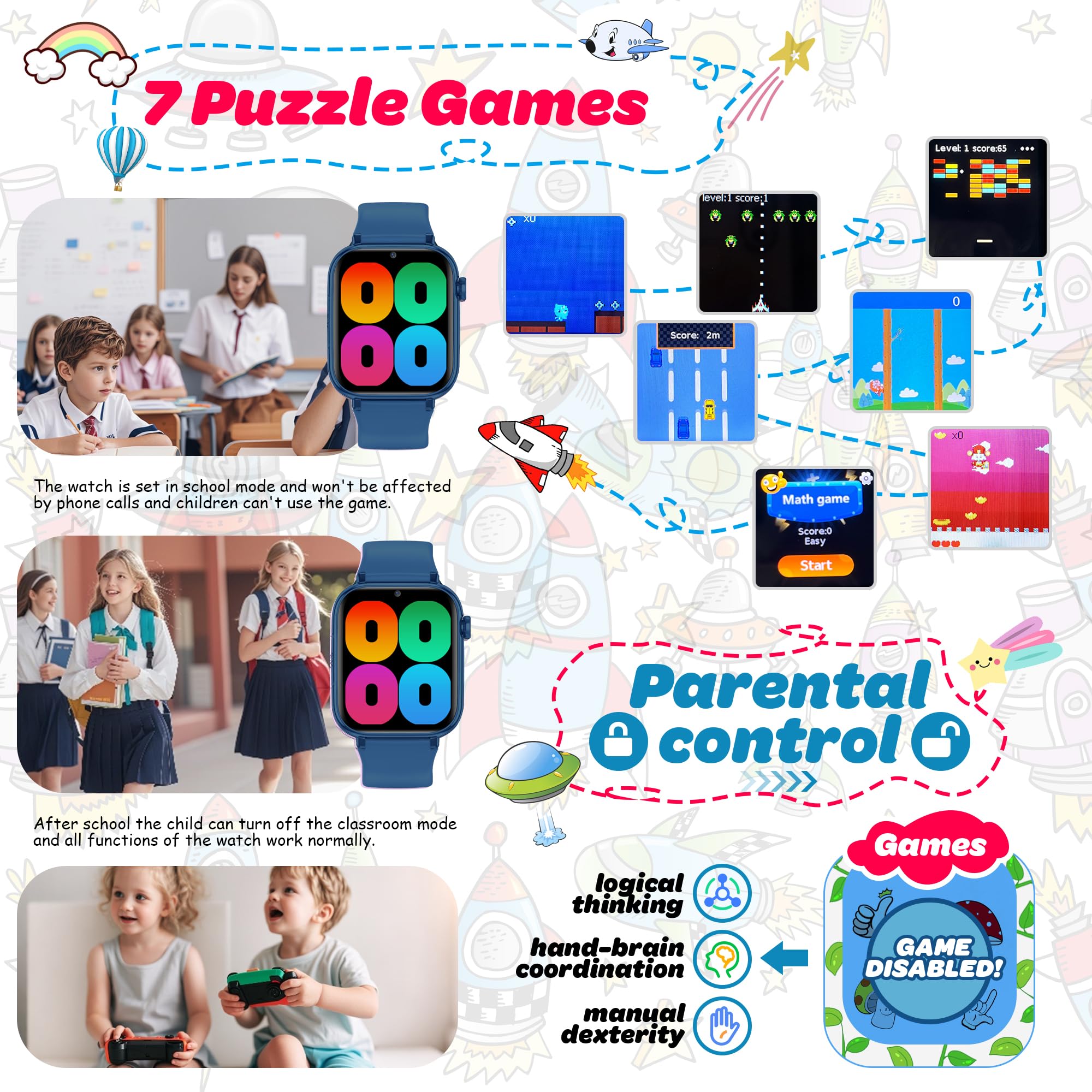 Smartwatch Bambini 4G GPS, Videochiamate, SOS, Voce Chat, Fotocamera Regali | posizione in tempo reale, chat familiare, modalità scuola, telefono, giochi, ip68, sveglia, compleanno ragazza ragazzo