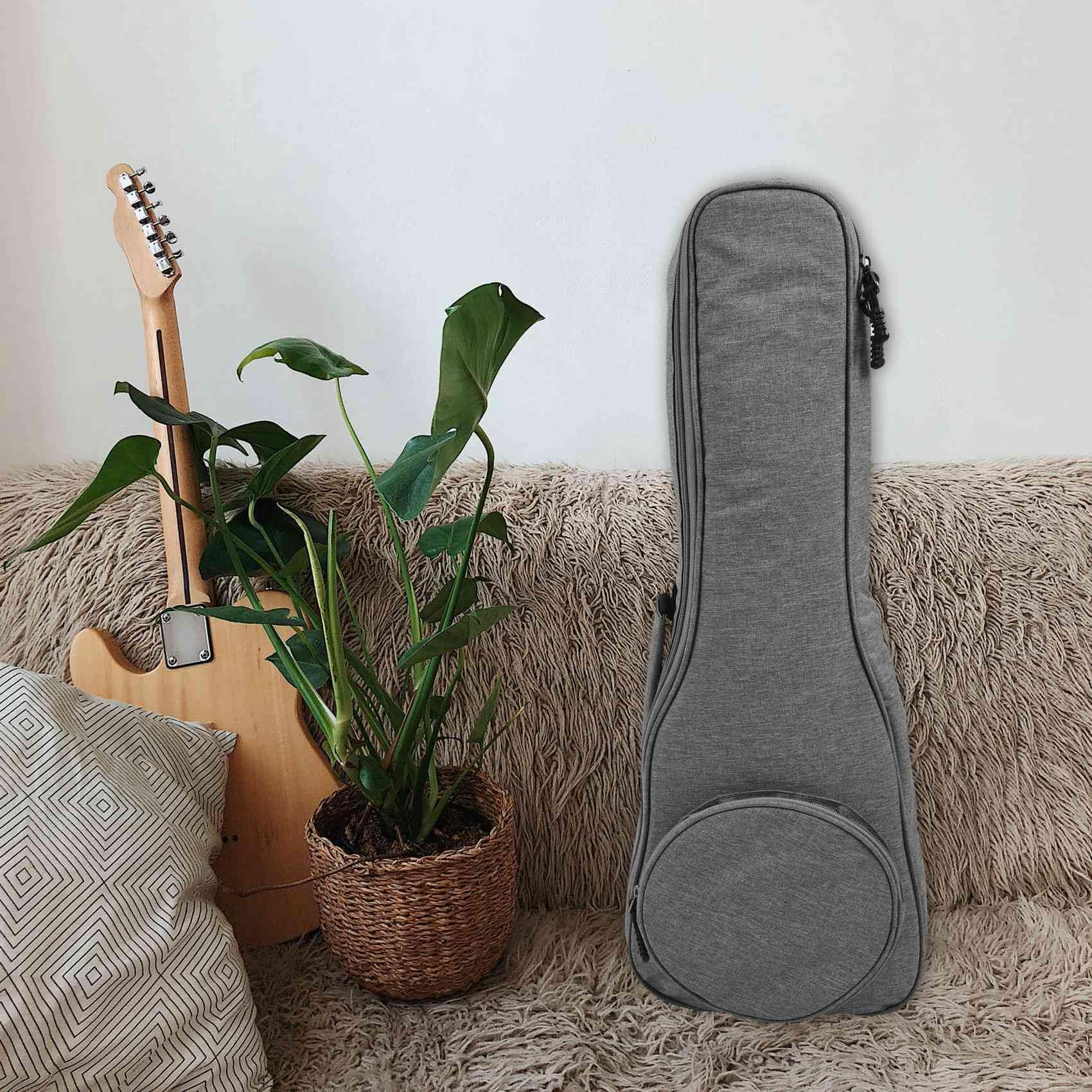 4X Morbida in Pelle da 23 Pollici per Ukulele Morbida da in con Tracolla per Ukulele Hawaii A Corde Grigio