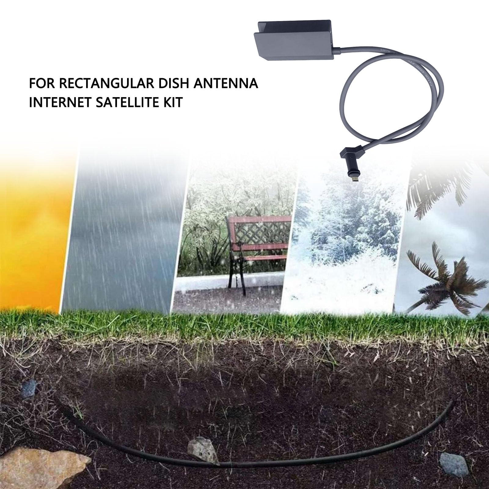 Ethernet Adapter, Dependable Satellite Connection Rubber Copper Material for V2 Rectangular Dish Antenna (#3)