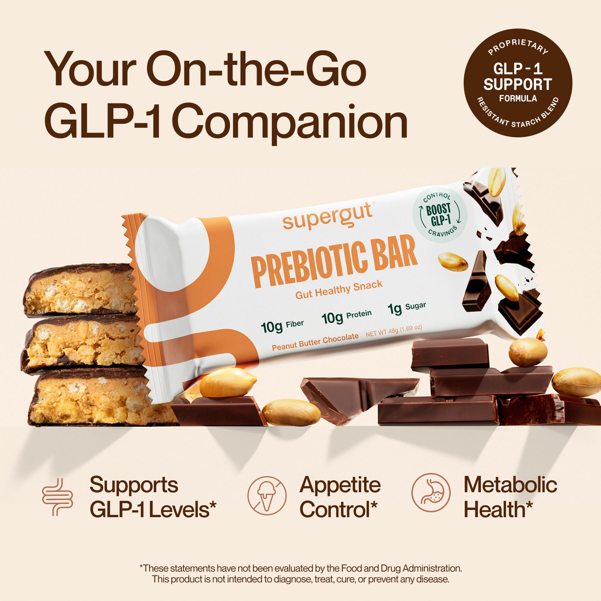 glp 1 bars Amazon.com: Supergut GLP-1 Boosting Prebiotic Bars, Peanut Butter Chocolate  - Gut Healthy Protein Snacks & Breakfast Bars