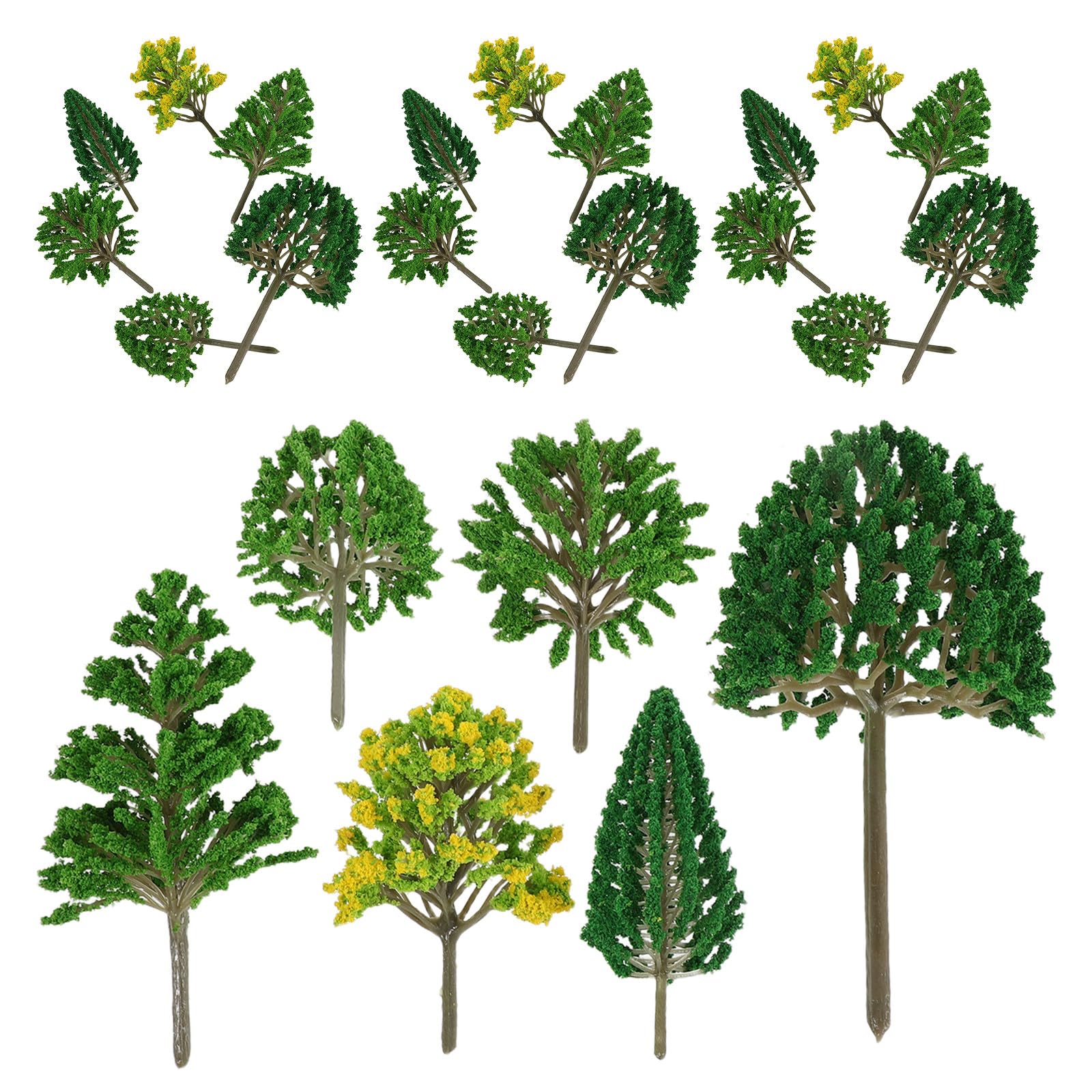 Gatuida 30 alberi modello da 10 a 15 cm - Accessori per diorami di parchi ferroviari e ferroviari, piante finte per lavori artigianali, costruzioni fai da te, architettura, paesaggi e diorami.