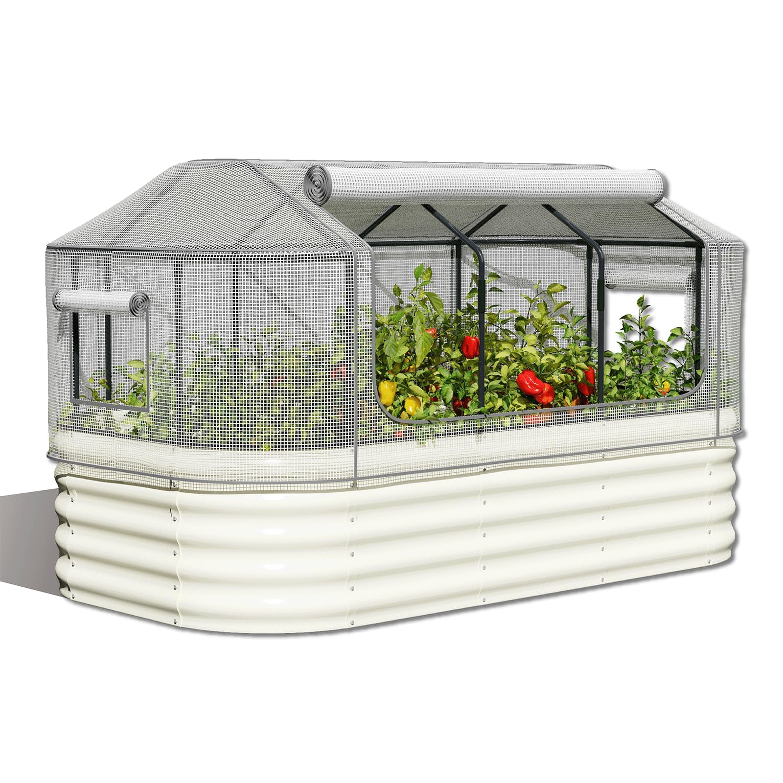 Wurzberge Garden Raised Beds with GreenHouse Cover, Metal Raised Planter for Vegetables and Herbs