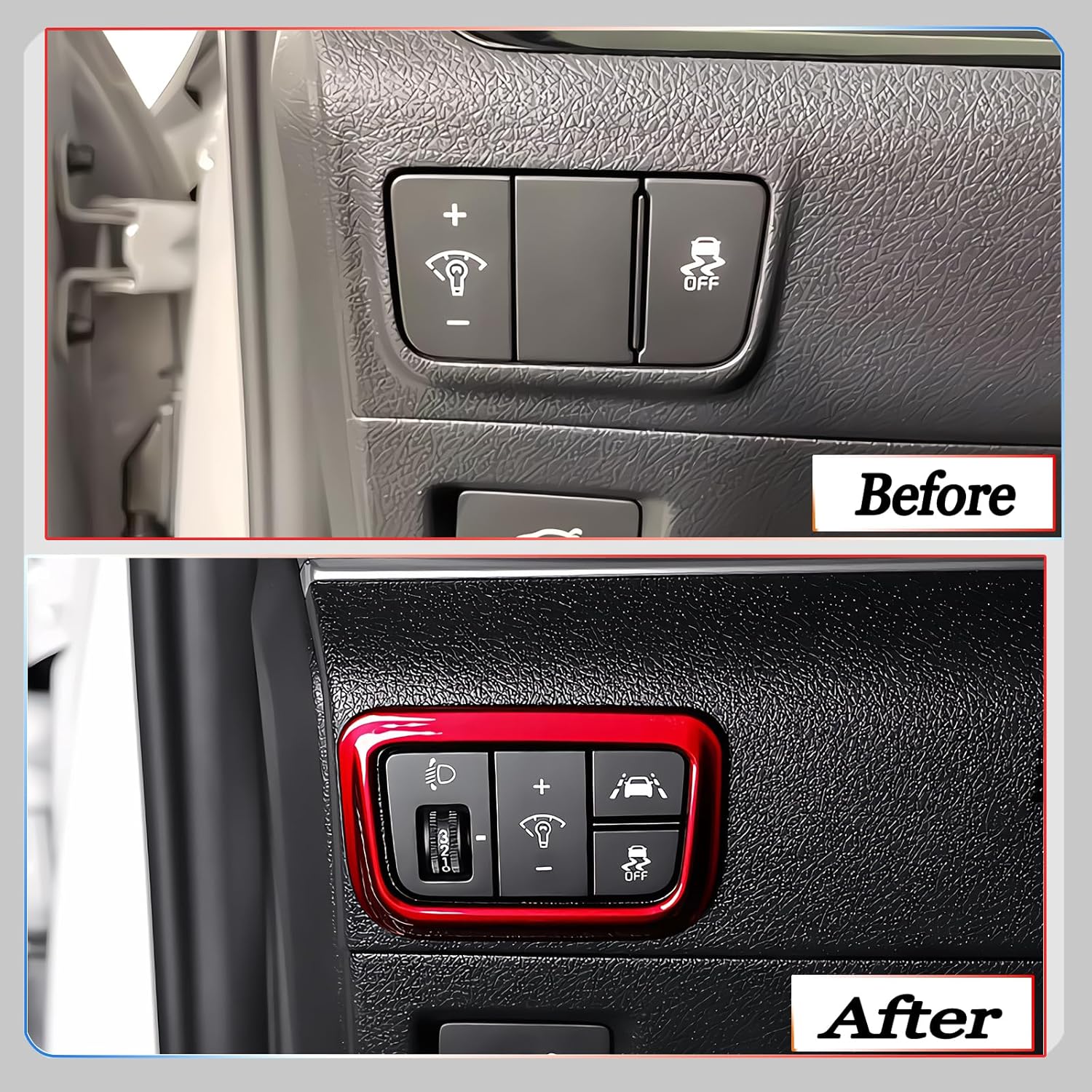 Front Lamp Adjustment Cover, for Kia K5 2021 2022 2023 2024 2025, Stylish Automobile Front Lamp Adjusting Trim Accessories -Wine Red