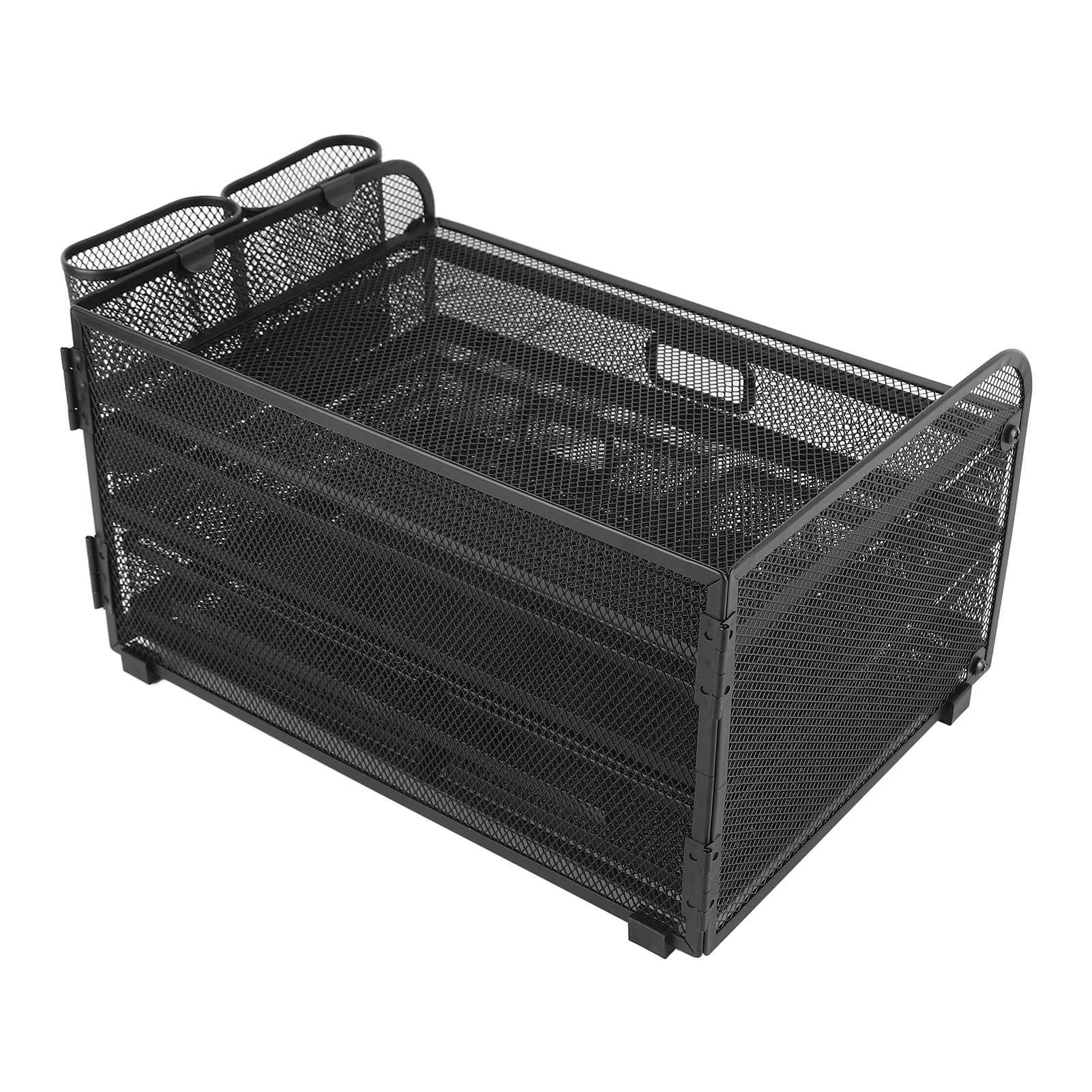 Organizzatore da scrivania a 3 ripiani in rete, organizer da scrivania in rete con 5 scomparti, scaffale pieghevole multifunzionale per ufficio, studio e