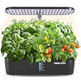 SUNCOZE Hydroponics Growing System Kit 12 Pods, Indoor herb Garden with 20W LED Grow Light, Visible Water Tank with Pump, 2.2
