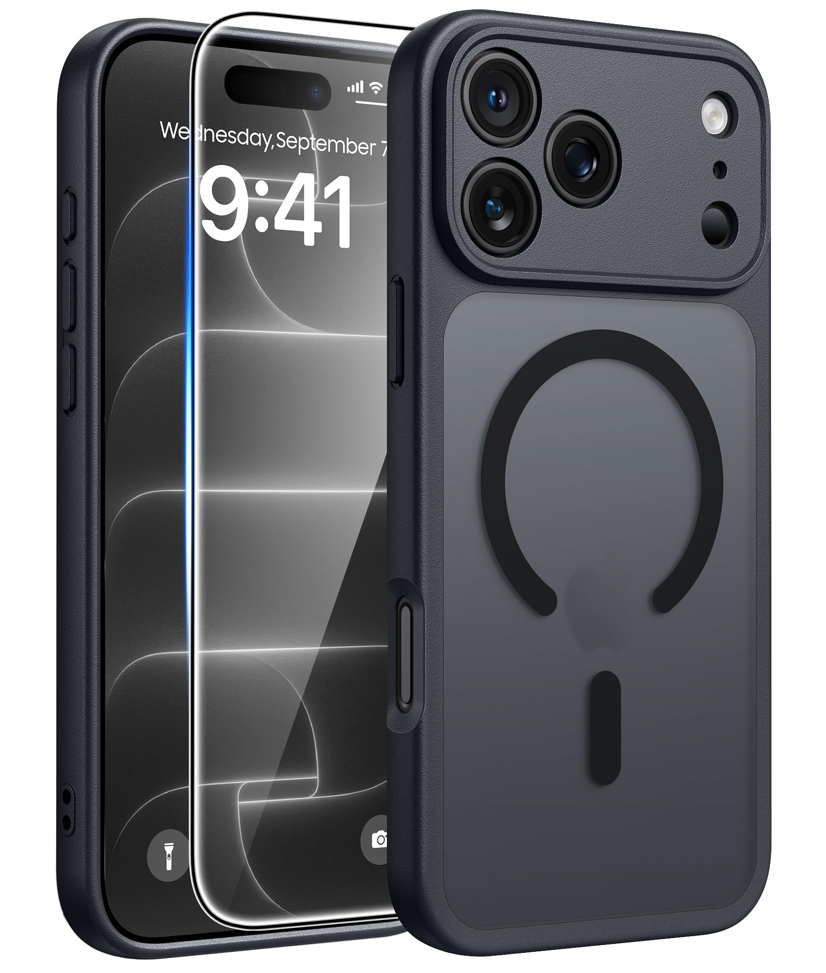 FNTCASE for iPhone 18 Pro Case/iPhone 17 Pro Case, Fit for Magsafe, Black