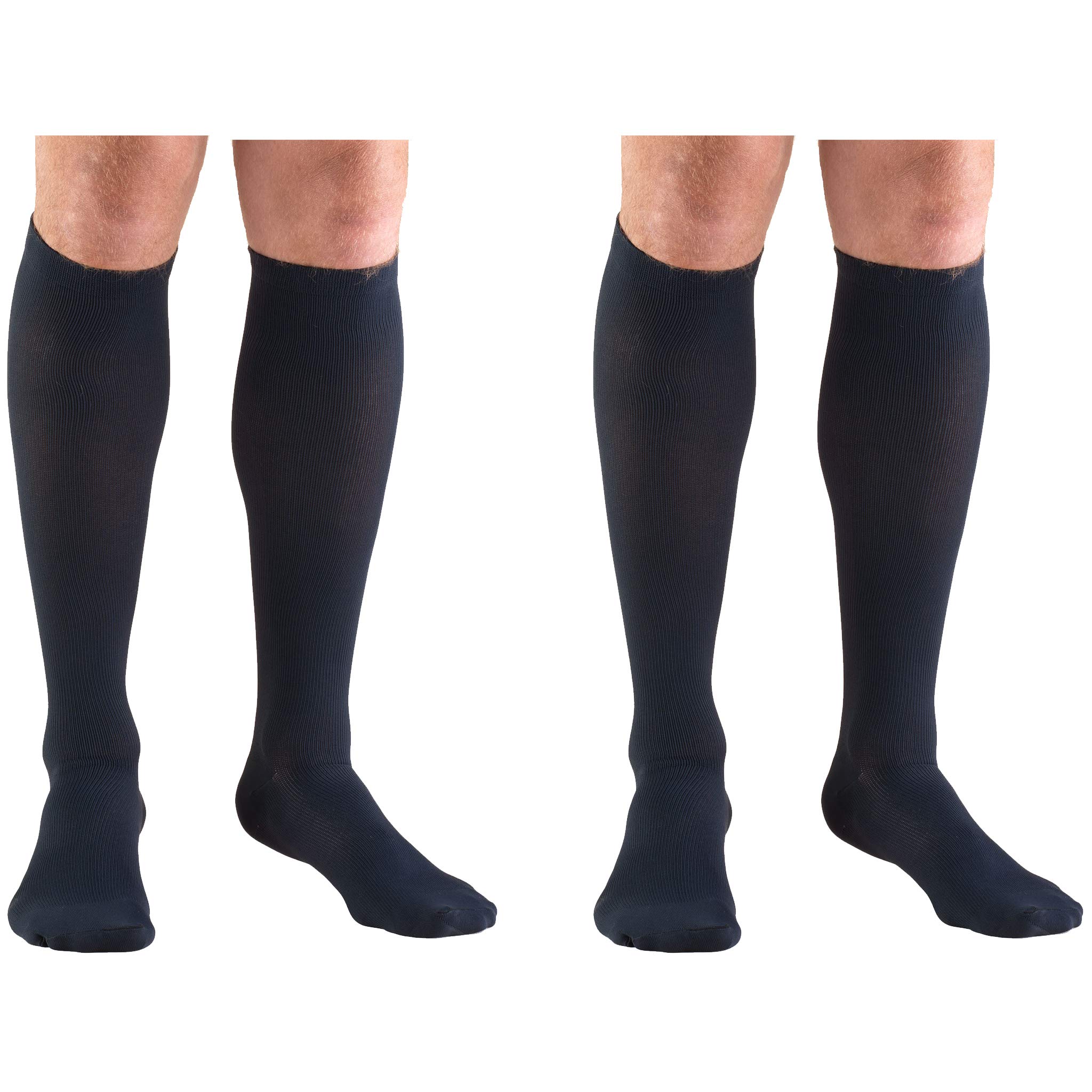 TruformTruform 1943 Compression Socks, 15-20 mmHg, Men's Dress Socks, Knee High Over Calf Length, Navy, X-Large (15-20 mmHg) (Pack of 2)