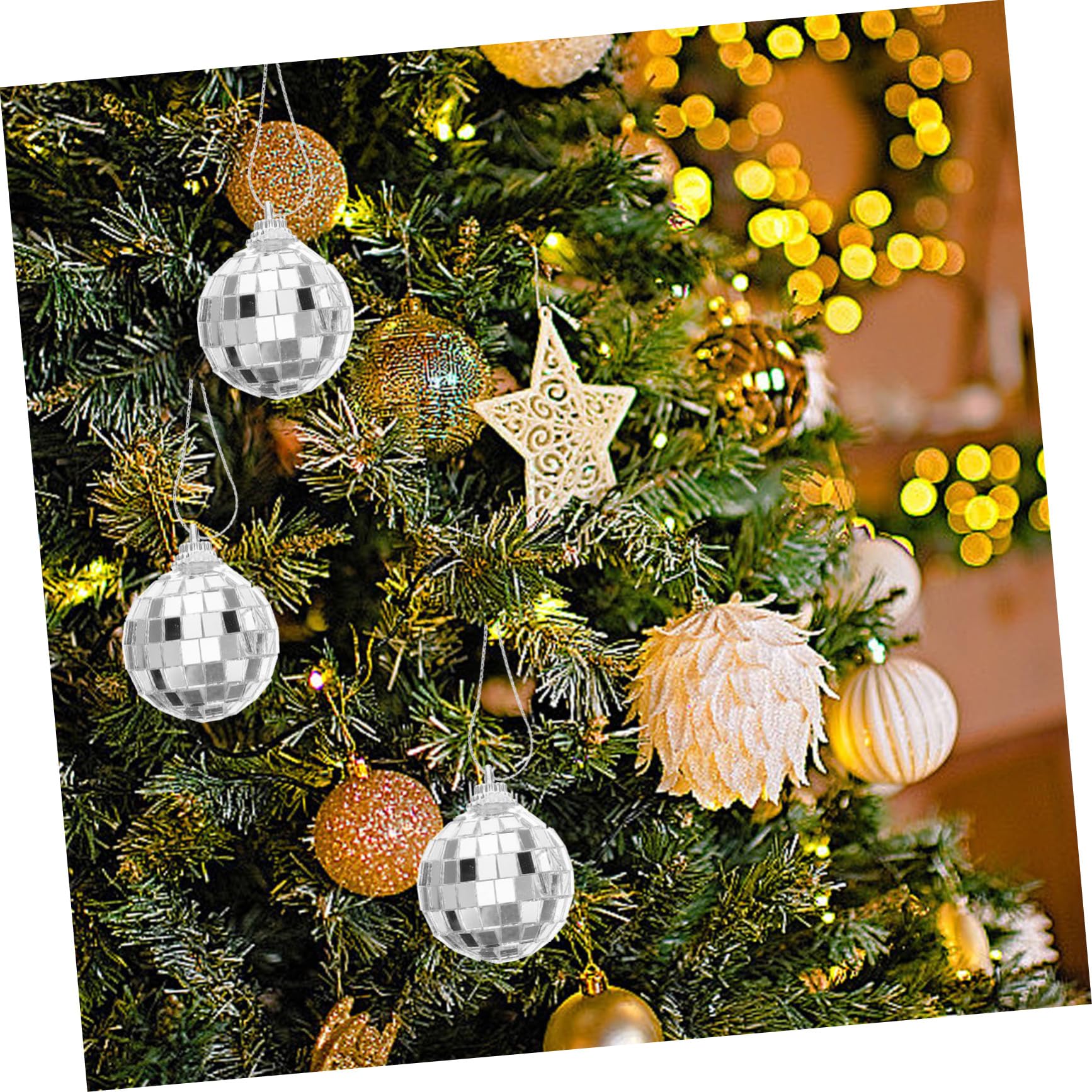 Zerodeko 6 Ensembles Boule Réfléchissante Miroir Mini Boule Disco Ballons Disco Balle Decoration Noel Decoration De Noel Miroir r Feuille De Verre 18 Pièces * 6