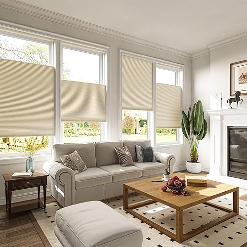 Miniatura 2 de Keego Persianas opacas sin cordones de arriba hacia abajo y hacia arriba para el hogar, cortadas a medida, con cancelación de ruido, para ventanas,