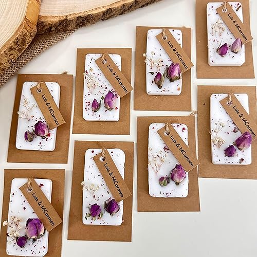 Miniatura 7 de Personalized Hanging Aromatherapy Scented Sachet Fresheners for Drawer  Dried Flower Soy Wax Wedding Favor for Guests  Christmas Hanger Set in Bulk