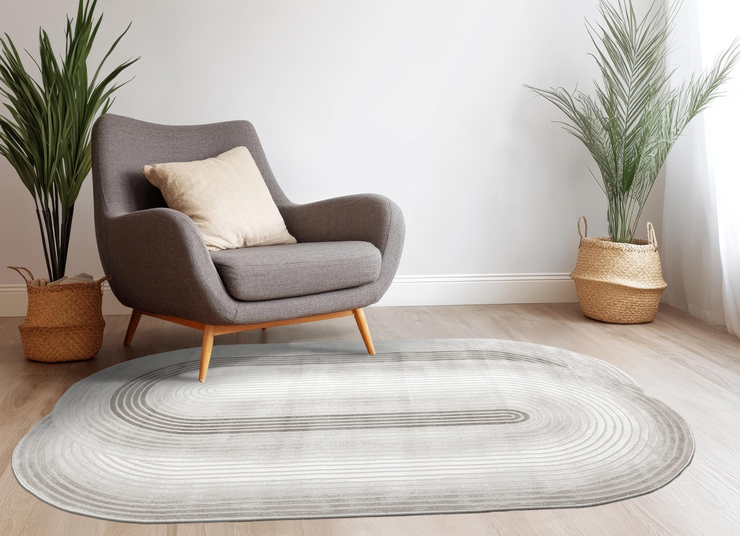 Teppiche Selenne Wohnzimmer, Unregelmäßige Form, Grau, Beige, 80x150 cm,Teppich Schlafzimmer, Tepich Waschbarer, Teppich groß, Bedroom Carpets, Rug The Carpet Living Room, Area Rugs,