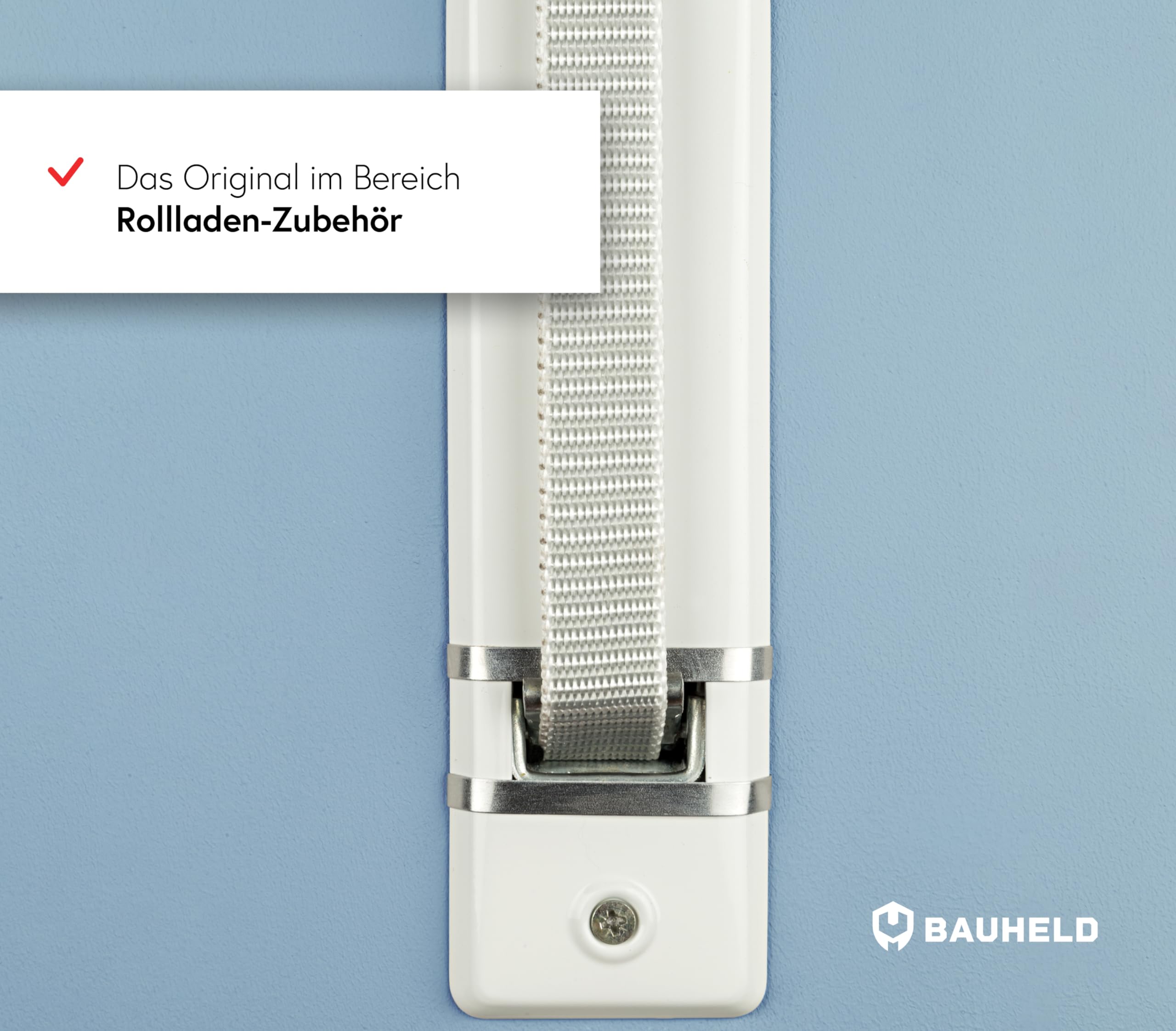 Bauheld - Correa de Persiana 23 mm para Puertas y Ventanas, Fabricado en Alemania, Cinta Gris de Alta Resistencia y Estabilidad UV