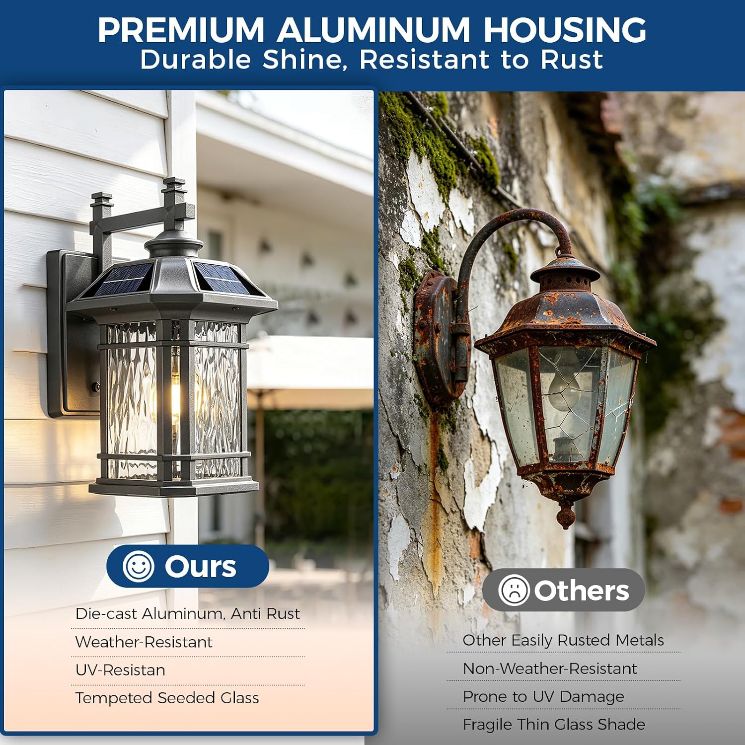 Solar Porch Lights Outdoor Wall Lights Solar Powered with Remote Control, Dawn to Dusk Outdoor Light Fixture Wall Mount Waterproof Black Exterior Light Fixtures for House Garage Yard