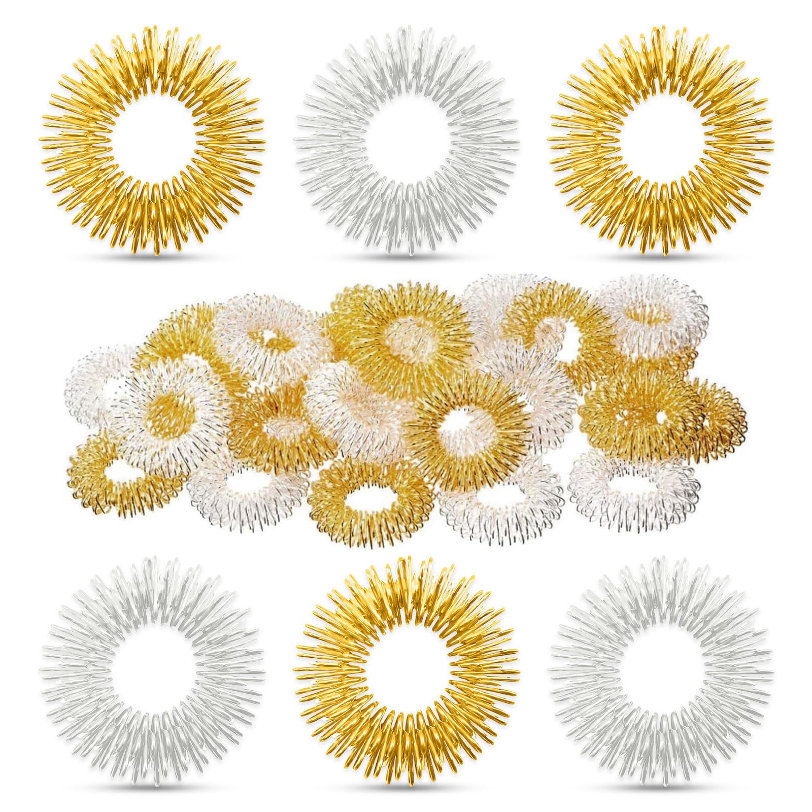 Finger Massage Rings, 40 Pcs Acupressure Ring, Spiky Sensory Finger ...