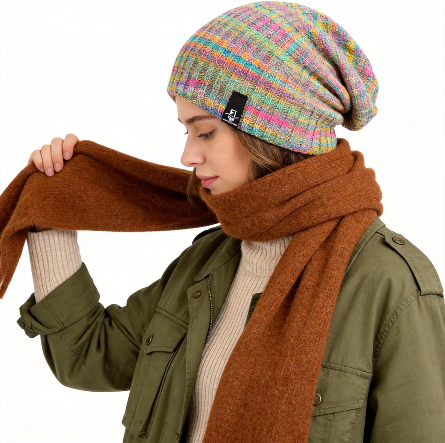 Ruphedy Women Slouchy Beanie Hat Knit Long Baggy Slouch Skull Cap for Winter - Image 5