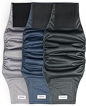 Washable Dog Diapers Male Reusable, Premium Belly Bands for Male Dogs Small, Pack of 3, High Absorbing Small Male Dog Pee Wraps for Doggie in Incontinence or Excitable Urination and Training(S)