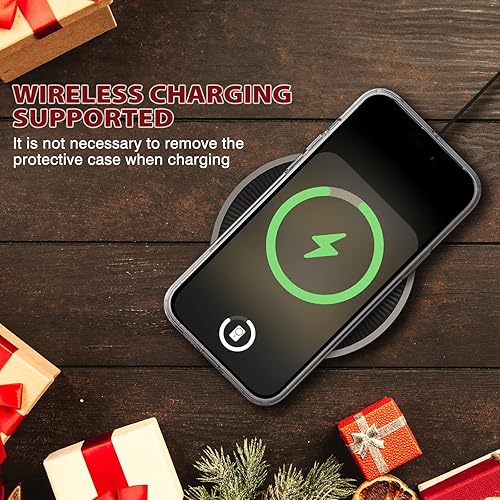 Miniatura 6 de Funda de Navidad compatible con iPhone 14 Pro, a prueba de golpes, antiamarillo, policarbonato duro + poliuretano termoplástico protector de