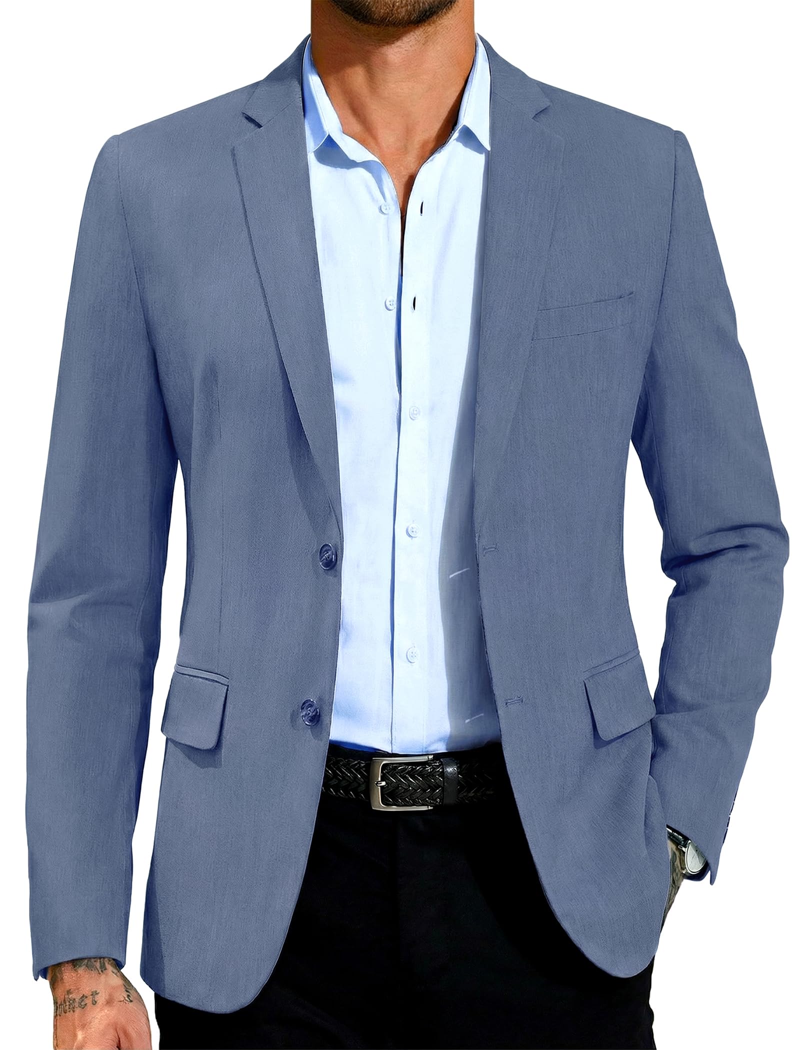 COOFANDY Mens Casual Blazer Slim Fit Suit Jacket Two Button Lightweight Sport Coat