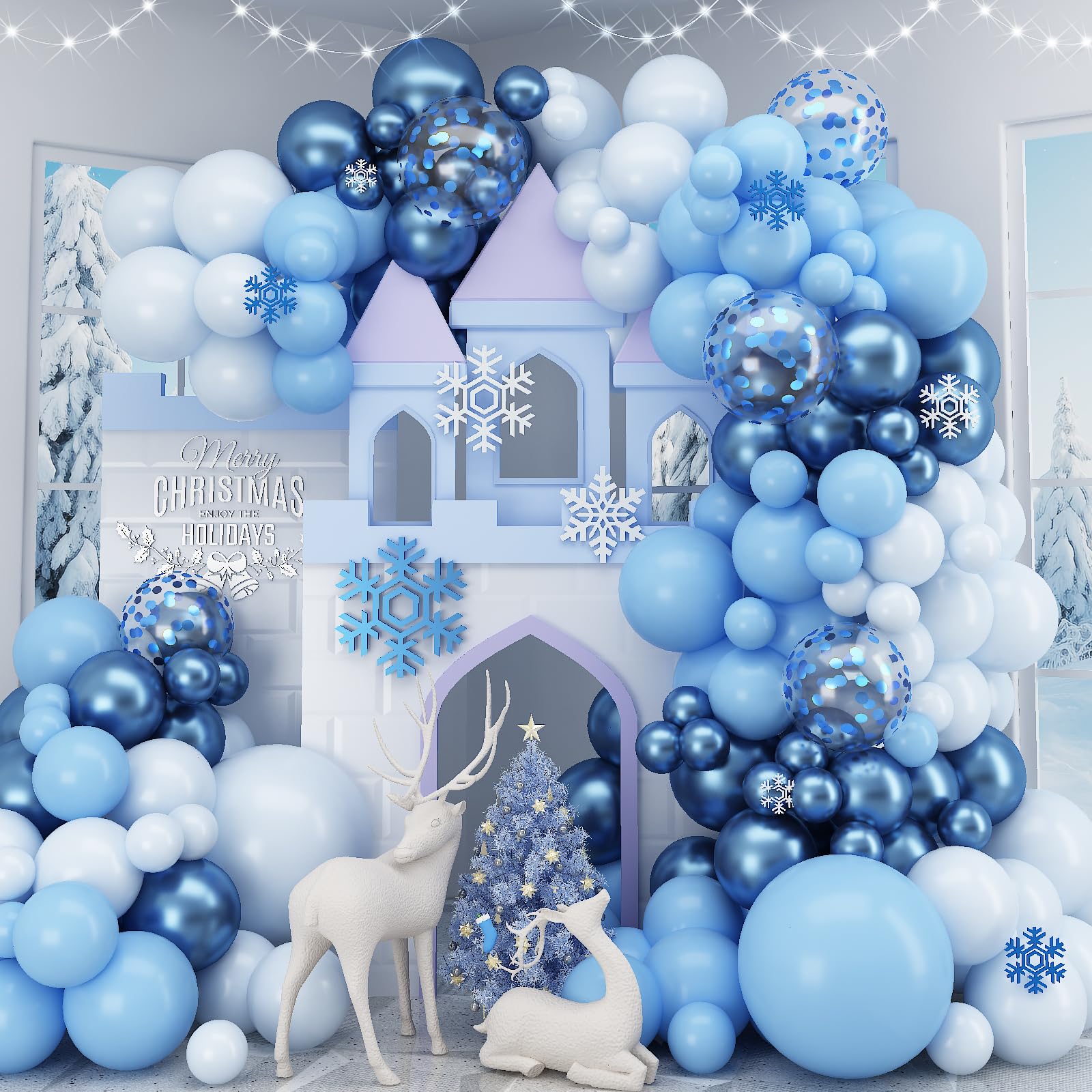Elegant Winter Wonderland Balloon Decorations Satin Winter Wonderland