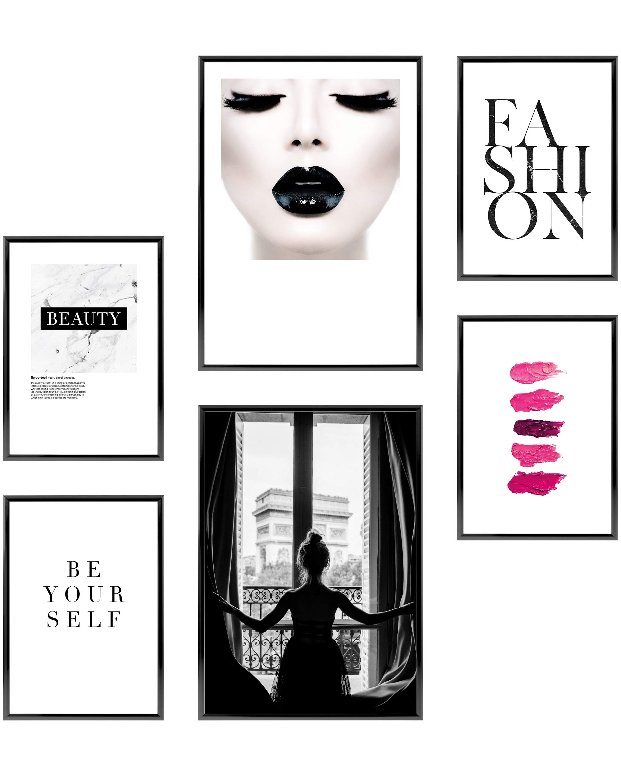 Heimlich Set of Posters - UNFRAMED -Stylish Photo and Quote Prints Fashion Wall Decor | Glam Wall Decor for Living Room and Bedroom -2 x A3 & 4 x A4-30x42 & 21x30 | » Paris fashion «