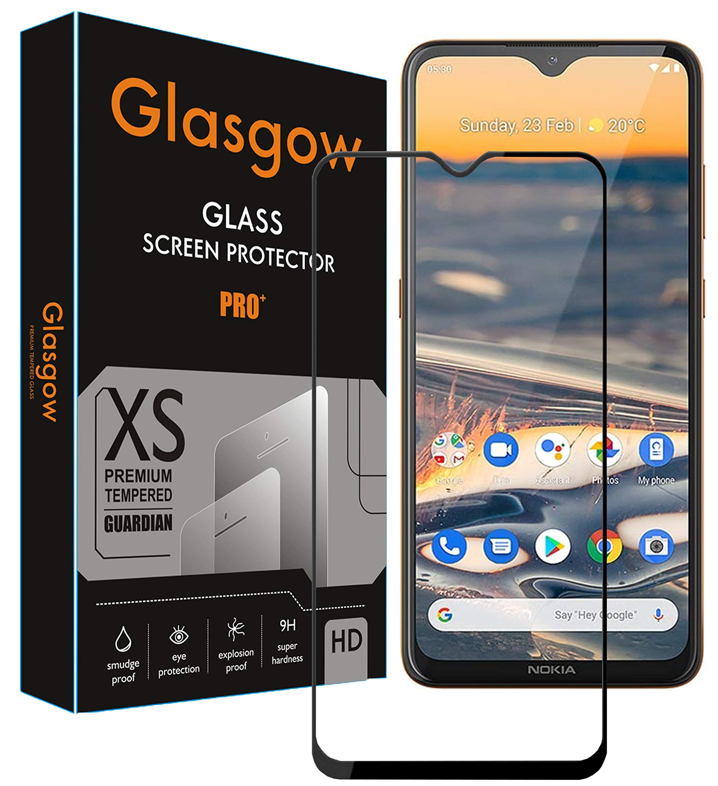 Glasgow premium edge to edge full screen coverage tempered glass screen protector for nokia 5.3 [flexible] [gorilla] bubble free installation [screatch proof] [guard] - black (B08K2LVWB6) Amazon Price History, Amazon Price Tracker