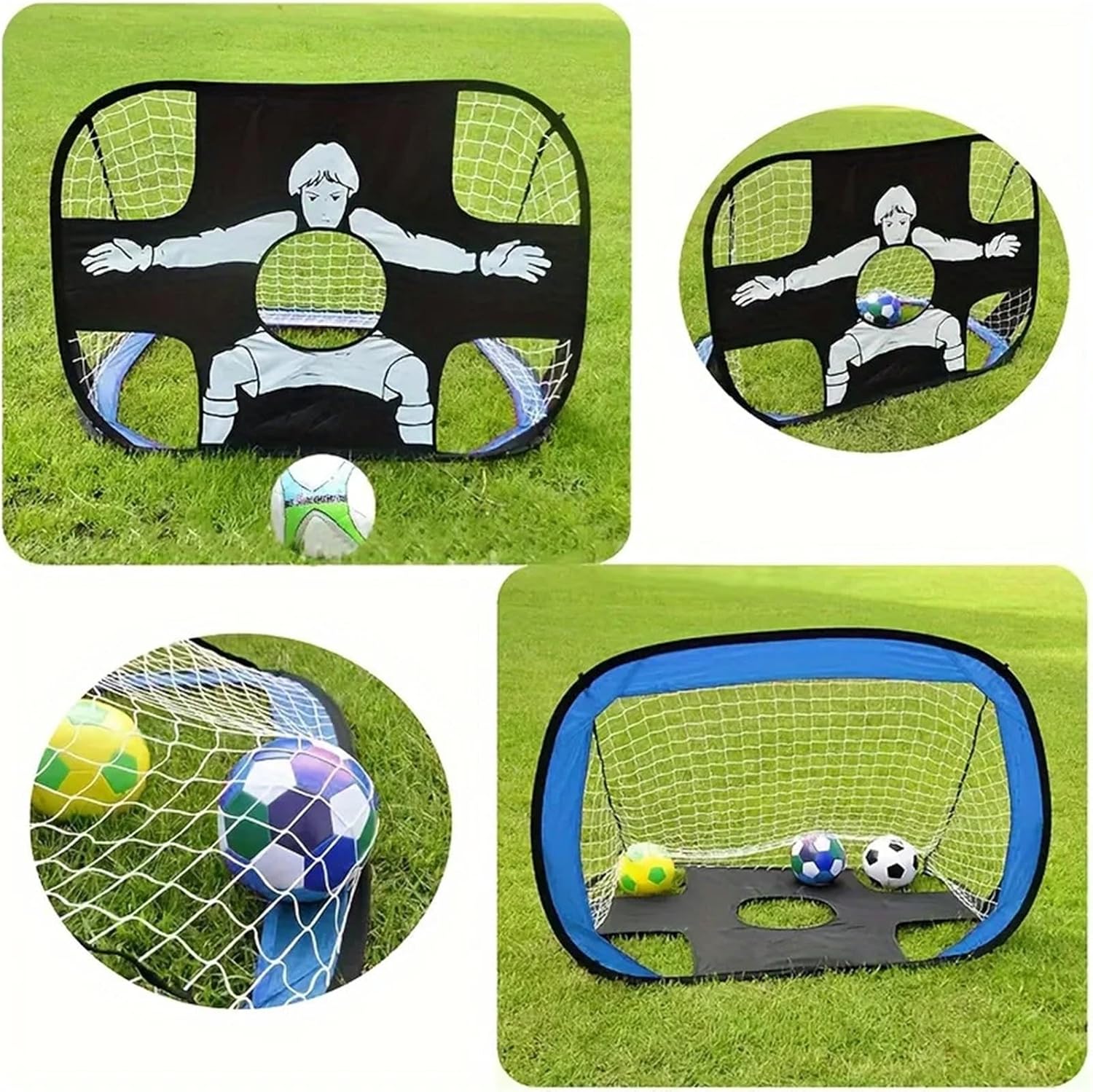 Compatible - Portable Folding Soccer Goal Net for Indoor Outdoor Shooting Practice Game Play
