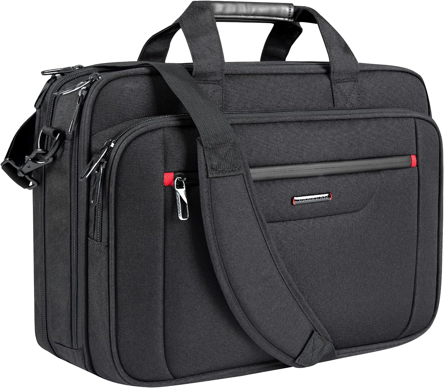 VANKEAN Laptop Bag Premium Laptop Case Business Briefcase Fits Up to 17.3 Inch Laptop Expandable Water-Repellent Shoulder Messenger Bag for Men/Women Computer Bag for Travel/Business/School-Black
