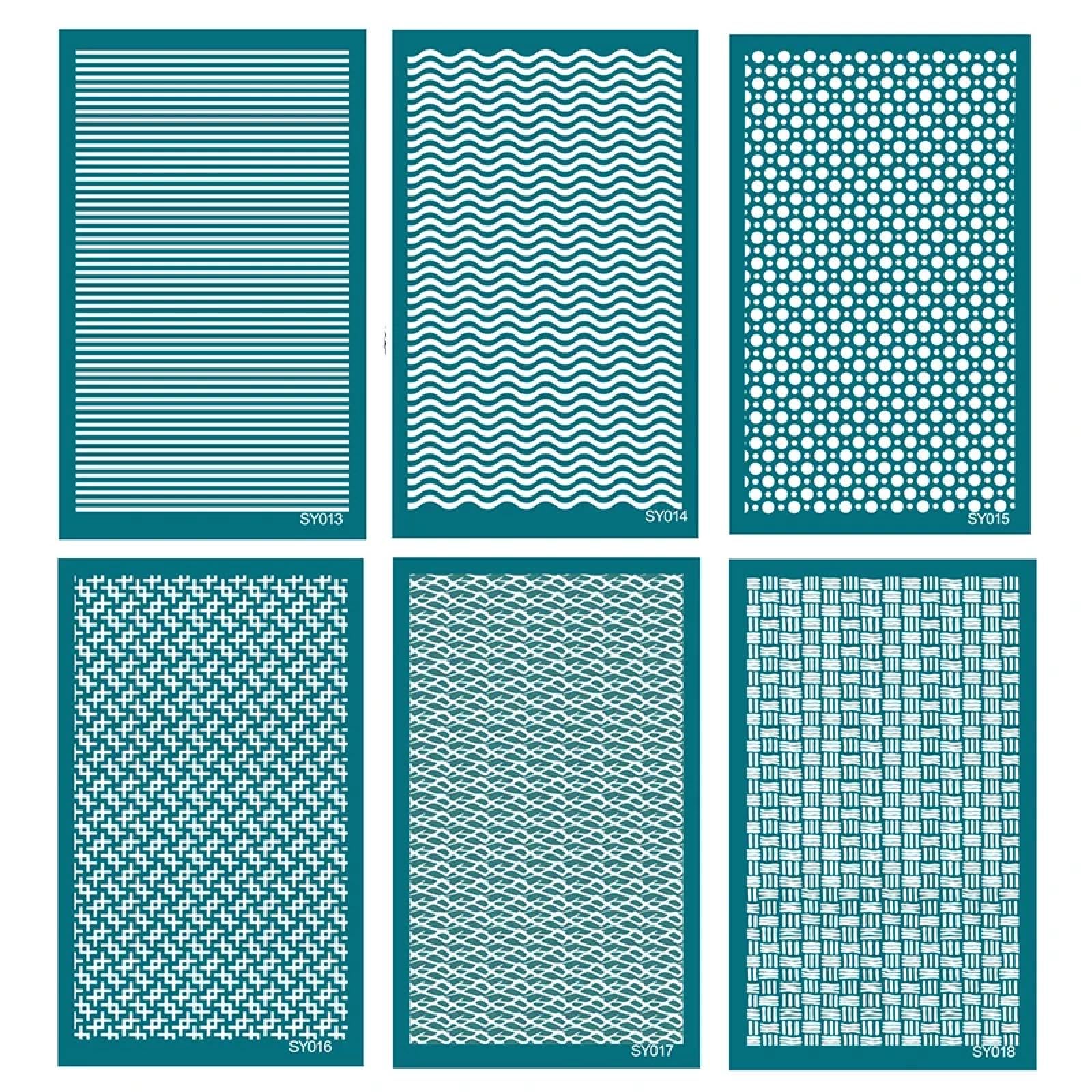 MANGOUSONG Screen Printing Kit,9x15cm Silk Screen Stencils for Polymer Clay Reusable Print Kit Mesh Stencils Transfer Handmade Crafts Earring Jewelry Template Style 6