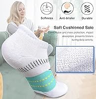 Vista 2 de Calcetines tobilleros acolchados para mujer, cómodos, antiampollas, 5 pares
