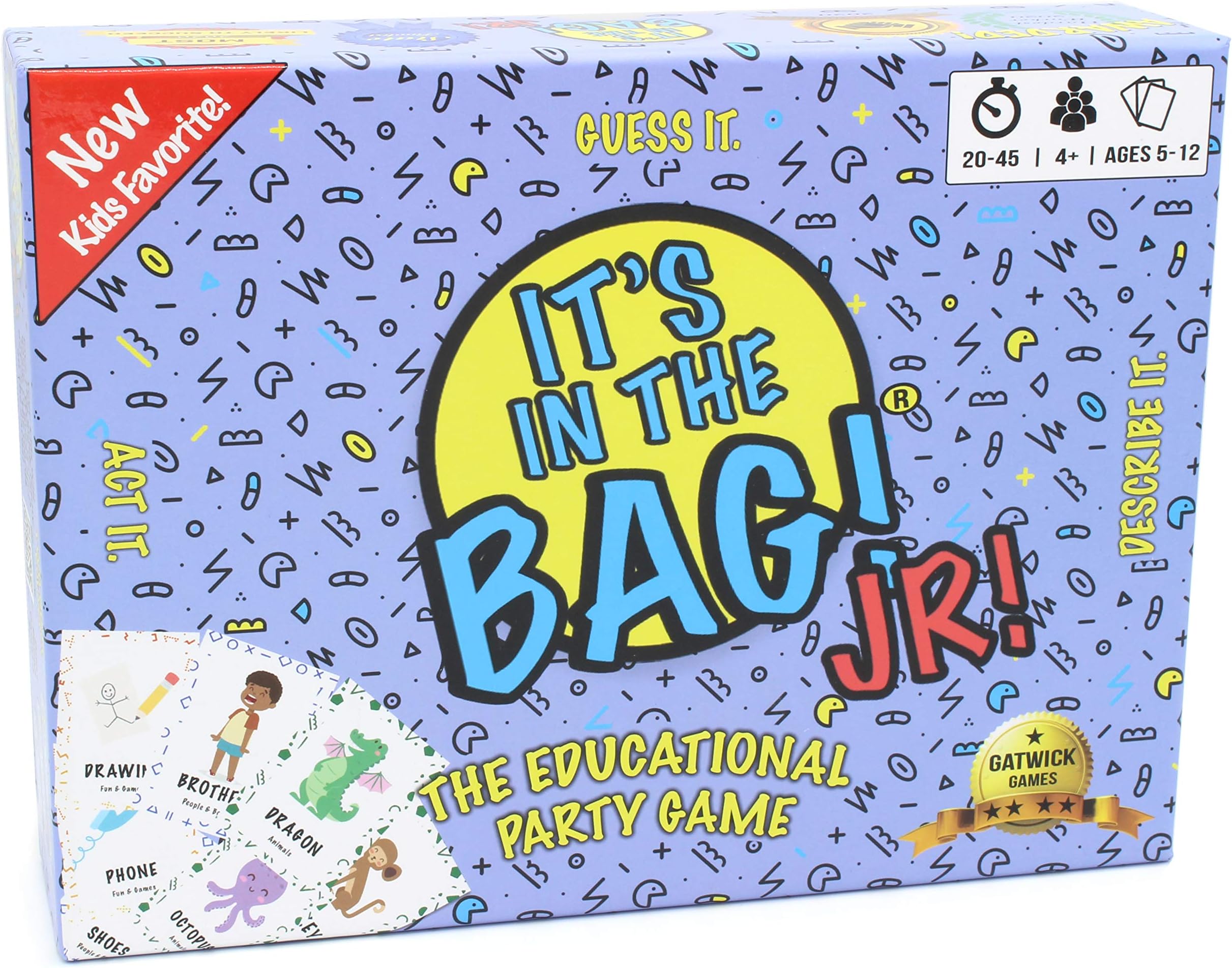 It's in The Bag! Jr. - A Charades Game for Kids and Family! - Interactive Picture Charades Board Games for Family Night, Board Games for Kids 4-6/6-8/8-12