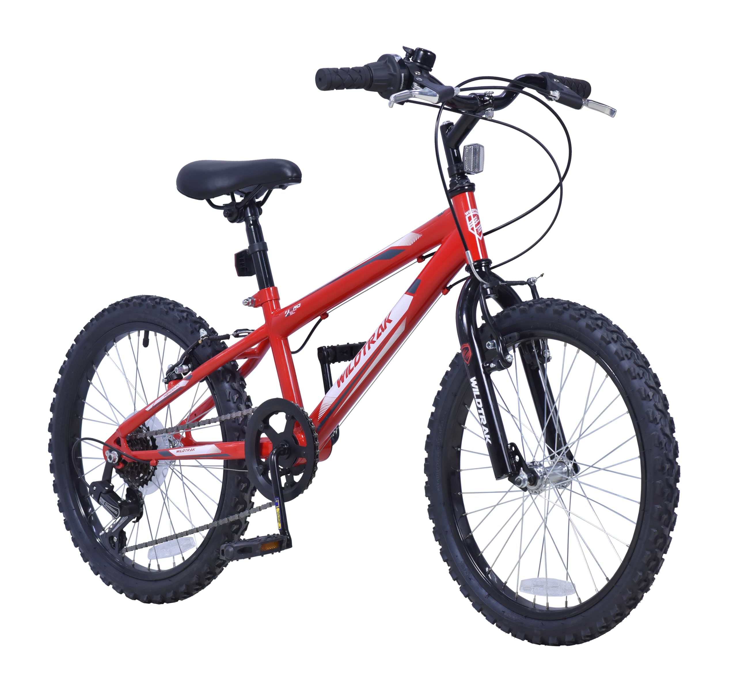 Wildtrak - Omega, bicicleta infantil de acero con ruedas de 20", seis velocidades - Roja