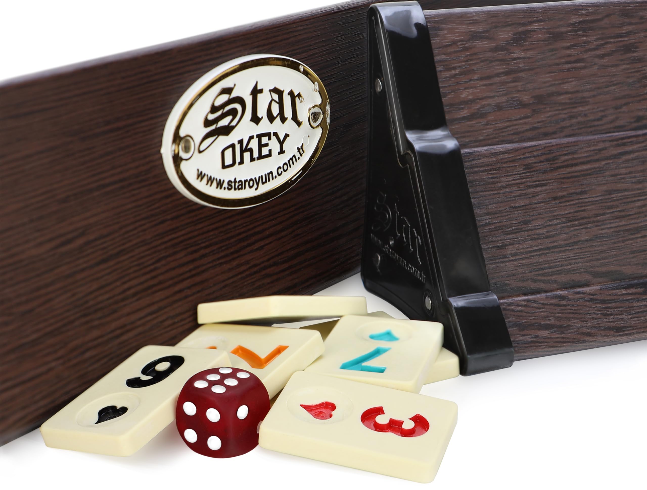 Star SEMUS Wooden Rummy Kompakt Okey z melaminy klocki do zabawy (ciemny)